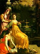 Jacopo da Empoli susanna i badet oil painting